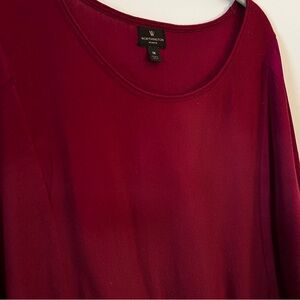 Worthington Deep Red Crew Neck Sweater Relaxed Fit